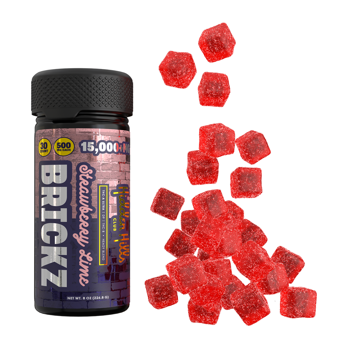 Brickz Strawberry Lime | Heady Blend | 15000mg Edibles