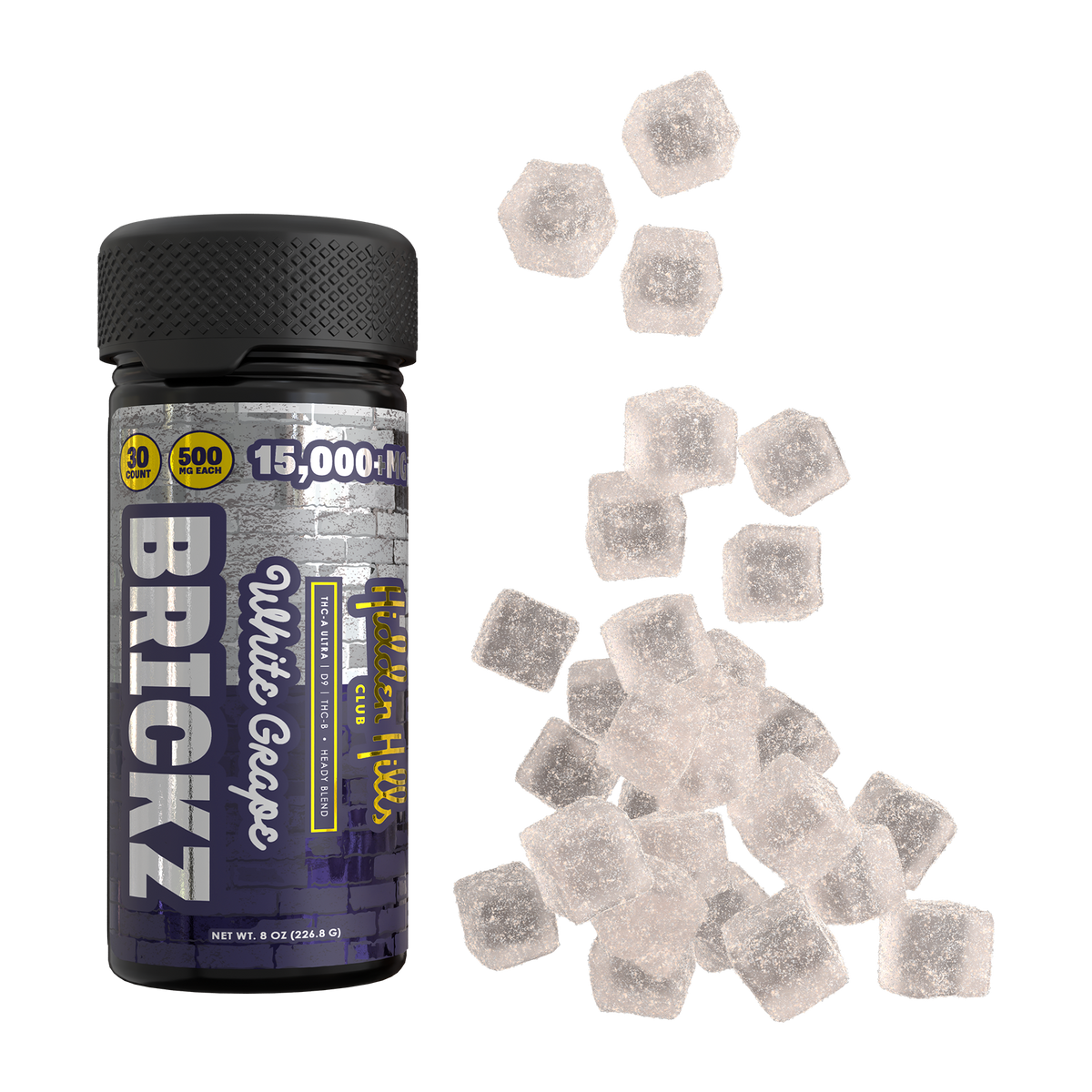 Brickz White Grape | Heady Blend | 15000mg Edibles