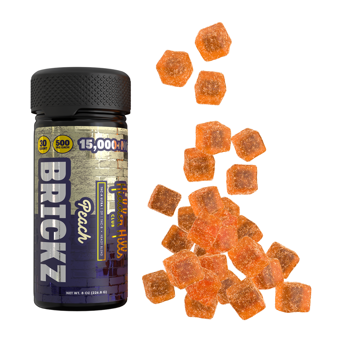 Brickz Peach | Heady Blend | 15000mg Edibles