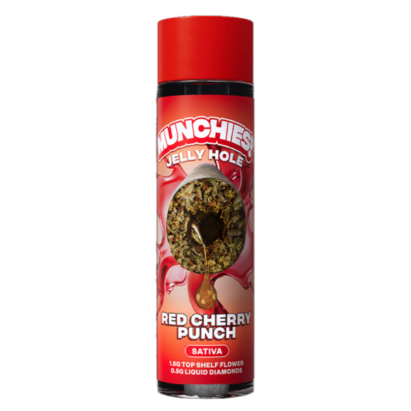 Munchies 2g THCA Diamond Jelly Holes - Red Cherry Punch - Sativa