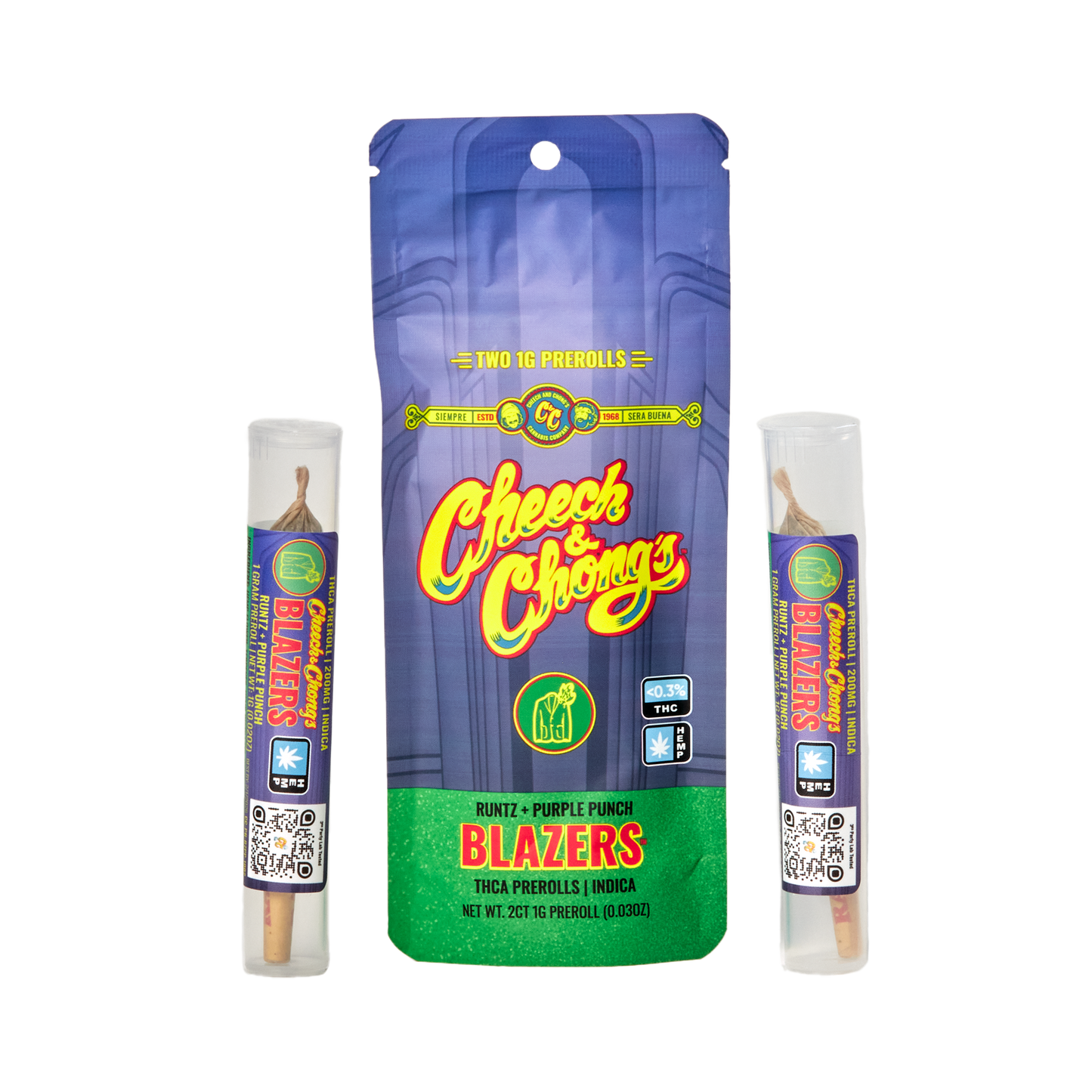 Cheech and Chongs Blazers – Runtz x Purple Punch - Prerolls - Indica