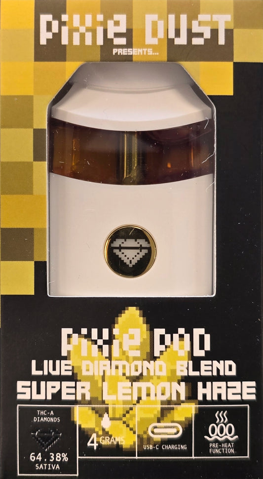 Pixie Pod 4 Gram Disposable -Live Diamond Blend - Super Lemon Haze (Sativa)