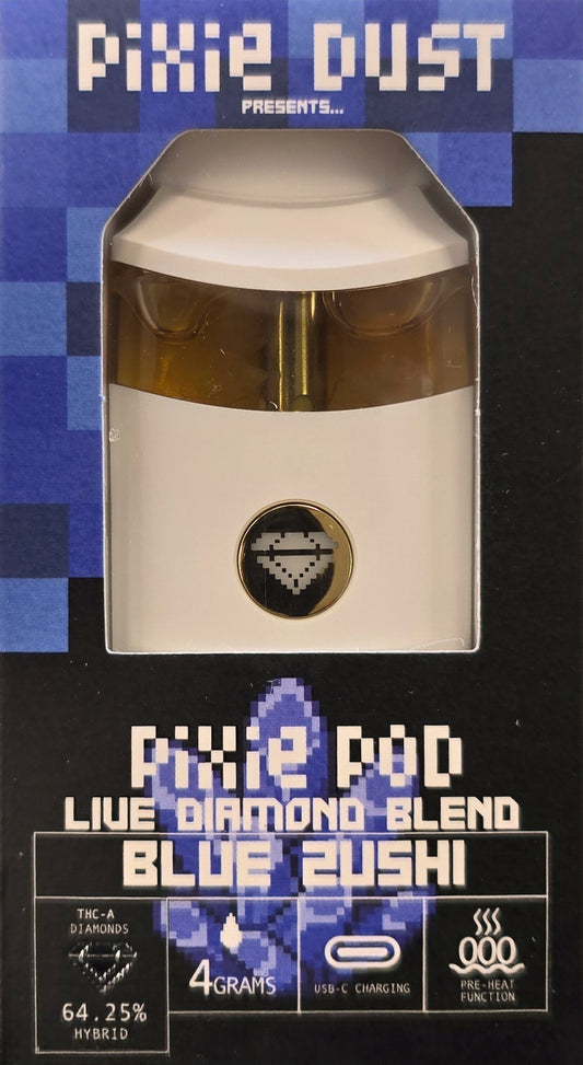 Pixie Pod 4 Gram Disposable -Live Diamond Blend - Blue Zushi (Hybrid)