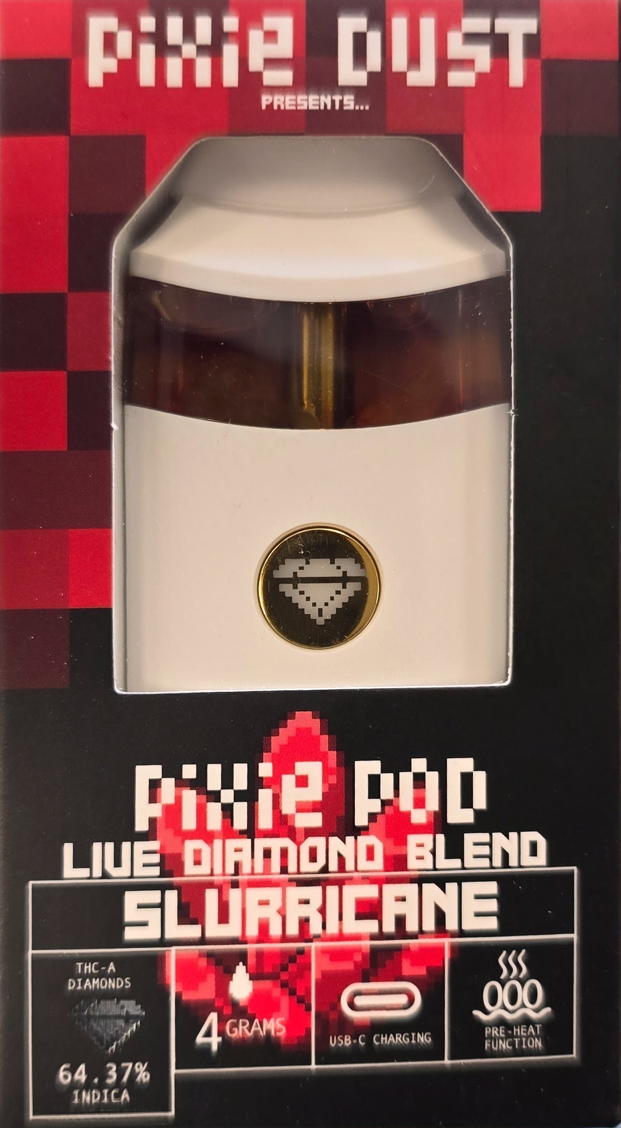 Pixie Pod 4 Gram Disposable -Live Diamond Blend - Slurricane (Indica)