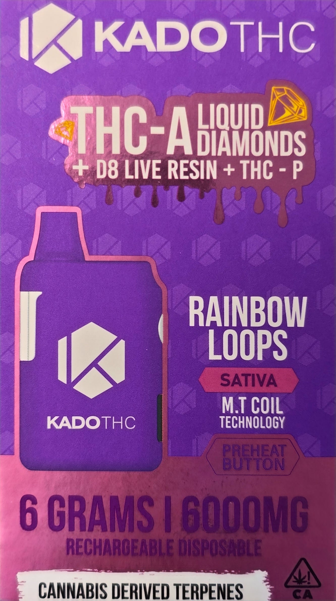 KADO THC 6 Gram THC-A disposable - Rainbow Loops (Sativa)