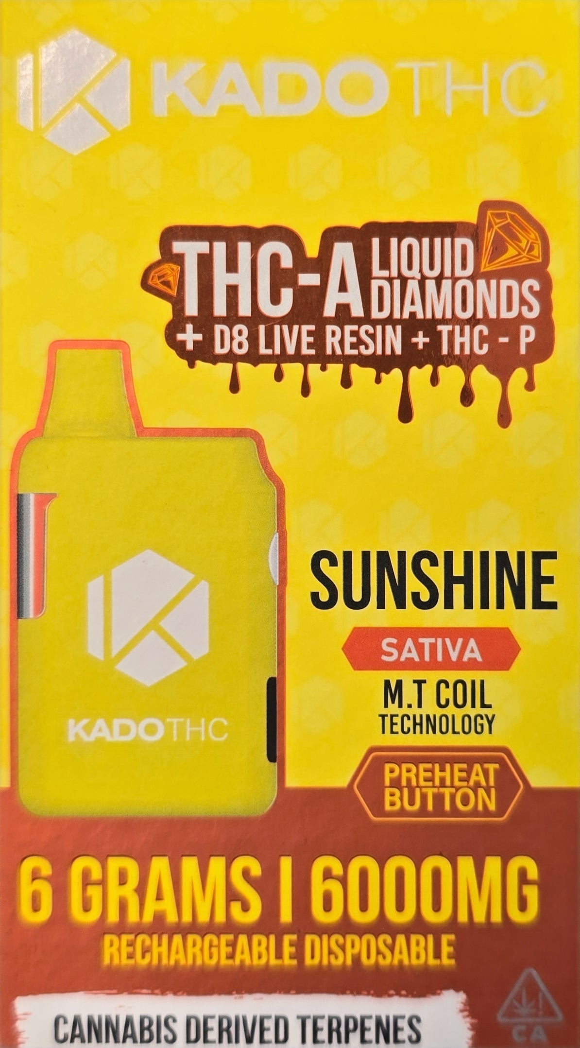 KADO THC 6 Gram THC-A disposable - Sunshine (Sativa)