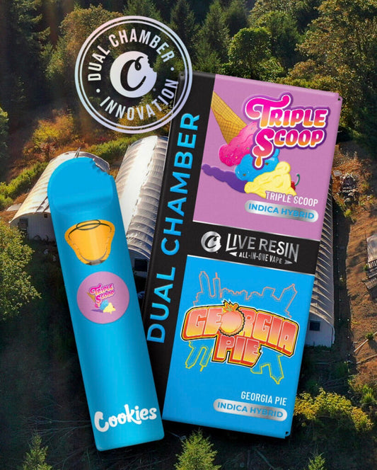 Cookies Live Resin Dual Chamber Vape - .5 Gram per chamber - Triple scoop - Georgia pie