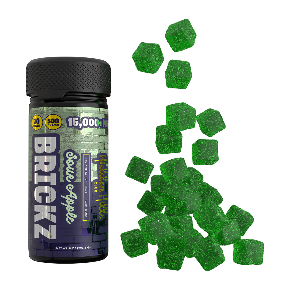 Brickz Sour Apple | Heady Blend | 15000mg Edibles