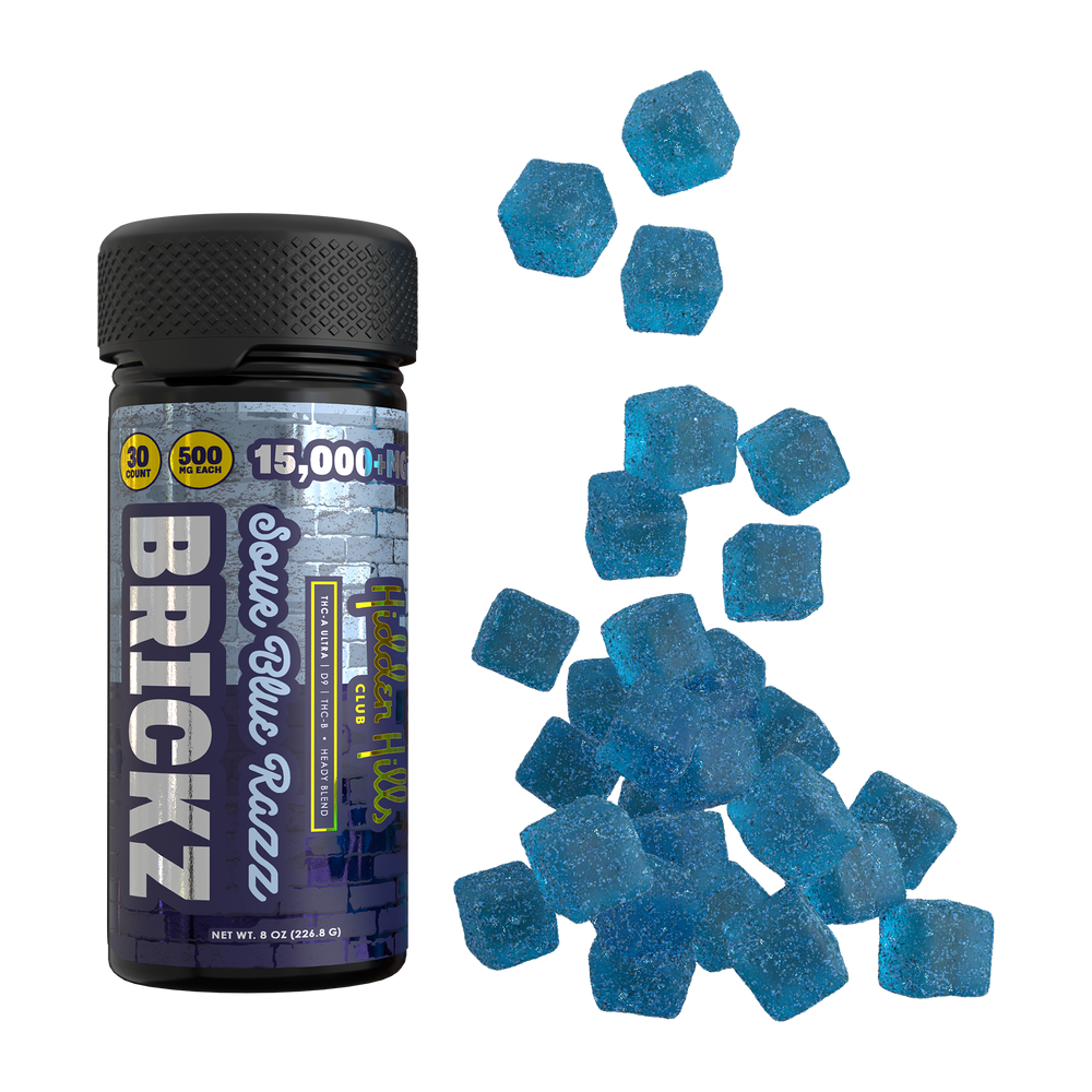Brickz Sour Blue Razz | Heady Blend | 15000mg Edibles
