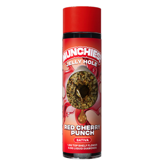 Munchies 2g THCA Diamond Jelly Holes - Red Cherry Punch - Sativa